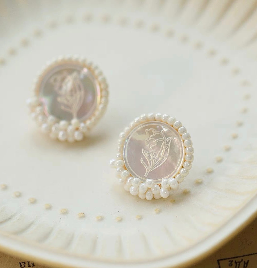 Sterling Silver Lily of Valley Studs