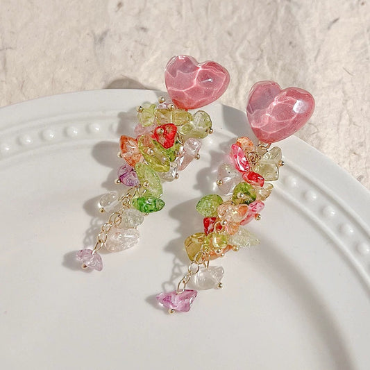 Sterling Silver Multi Crystal Earrings